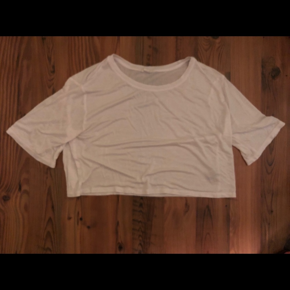 Garage white crop top